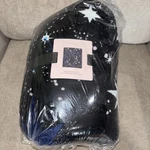Victoria's Secret Blanket Sherpa Black Throw Galaxy Moon Stars 50X 60. Fixed Price $39.95.