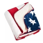 50"X60" U.s.a Flag Design Faux Shearling Throw Blanket Red - Saro Lifestyle. Fixed Price $43.99.