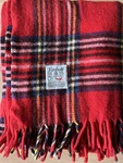 Vtg Faribo Faribault Mills Usa 100% Wool Red Plaid Stadium Throw Blanket 57X50. Fixed Price $24.00.