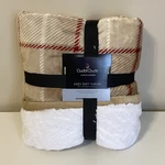 Cuddl Duds Cozy Throw Supersoft Plush To Faux Fur 50 60 Red Khaki Plaid. Fixed Price $22.99.
