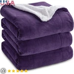 Reversible Sherpa Fleece Throw Soft Cozy Plush Blanket Great Snuggling New. Fixed Price $61.61.