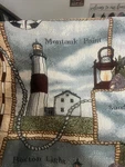 Woven Tapestry Throw Blanket 50 X 58 Multiple East Coast Light Houses Scene. Fixed Price $19.99.