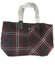 Victorias Secret Plaid Tote Bag With Black & Red Design. Fixed Price $16.00.