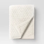 Chenille Knit Throw Blanket Ivory - Threshold. Fixed Price $12.99.
