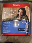 Sunbeam Microplush Warming Throw 50IN X 60IN Tan New. Fixed Price $58.00.