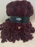 Ugg Meadow Faux Fur Fringe Throw Blanket Cabernet/burgundy 50" 70" Rare Find. Fixed Price $84.00.