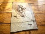 Biederlack Dog Labrador Blanket Reversible 72" X 53" Brown Cream Tan Signed. Fixed Price $39.96.
