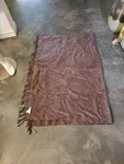 2007 Pottery Barn Brown Rayon Fringed Throw Blanket 50 X 60 Super Soft Cozy. Fixed Price $34.00.