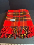 Faribo Faribault Vtg Plaid Blanket Red Throw Campus Stadium Size 53" X 56 Cabin. Fixed Price $54.95.