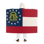 Georgia Sherpa Fleece Blanket With Hood Featuring The Flag. Fixed Price $74.95.