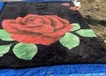 Queen Size Black Fleece Blanket -rose One Side, Love You Other. Fixed Price $53.00.