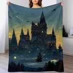 60X80 Inch Wizard Castle Halloween Throw Blanket Flannel Goth Couch Home. Fixed Price $46.21.