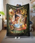 Personalized Tiana And Naveen The Princess Frog Fairytale Cartoon Blanket. Fixed Price $56.70.