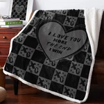 Love You More Ultra Soft Dark Grey Sherpa Fleece Blanket 49X79 Inches. Fixed Price $51.99.
