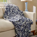 New Vera Bradley Plush King 104" 90" Fleece Throw Blanket Java Navy & White. Fixed Price $54.99.