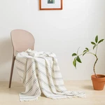 Simple&opulence Yarn Dyed Striped Cotton Muslin Throw Blanket For Bed, Couch, Kn. Fixed Price $38.95.