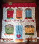 Cracker Barrel Quilted Throw Photo Sleeves Love Begins At Home Never Used. Fixed Price $20.65.