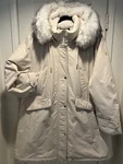 1 Madison Expedition Cream Fur Trim Hooded Parka Coat Size 2X. Fixed Price $70.00.