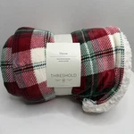 Threshold Plaid Faux Shearling Throw Blanket Red Green 50X60 Holiday Nwt. Fixed Price $19.95.