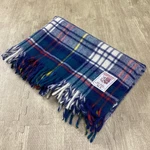 Curvon Jewel All Wool Plaid Fringe Throw Blanket No Union Made 50" X 36" Euc. Fixed Price $39.99.