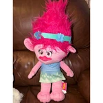 Dreamworks Trolls Poppy Plush Doll Pink Hair Blue Flower Headband Franco Mfg. Fixed Price $14.25.