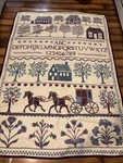 Vintage San Marco Country Sampler Amish Horse Buggy Acrylic Blanket 58X82 Vgc. Fixed Price $45.50.