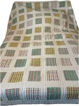 Vintage Plaid Square Patch Hand Quilted Mach Pieced 94INX83IN Reversible. Fixed Price $92.00.