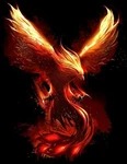 Fire Phoenix Iron Transfer-t-shirt + Light & Dark Fabrics #16. Fixed Price $8.50.