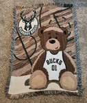 Milwaukee Bucks Nba Basketball Throw Blanket Woven 33 X44 Baby Bear Northwest. Fixed Price $35.00.