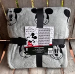 Disney Classic Mickey Mouse Faces Plush Blanket Twin Size 60" X 90" Black Gray. Fixed Price $35.00.