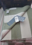 Pendleton Pioneer Wool Stripe King Blanket Green & Creme Handmade Usa Mill New. Fixed Price $425.00.