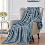 Walensee Fleece Blanket Plush Throw Fuzzy Lightweight 50"X60", Washed Blue. Fixed Price $26.99.