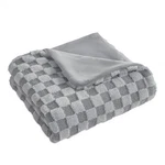 Luxury 3D Square Grid Faux Fur Throw Blanket Reversible Soft Teddy Velvet &.... Fixed Price $34.40.