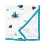 Jumpoff Jo - Baby Muslin Swaddle Blanket, 47" X Ultra Soft Blue Bear. Fixed Price $14.50.