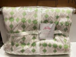 Pottery Barn Lilly Pulitzer Bamboo Butterfly Full- Queen Blanket Pink Green New. Fixed Price $99.00.