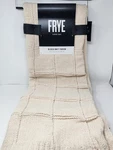 Frye Oversized Block Knit Throw Blanket Cream New With Tags 50 X 70 Soft. Fixed Price $69.99.
