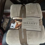 Berkshire Genuine, Serasoft Blanket Queen Size Spa Beige. Fixed Price $40.00.