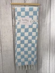 Nicole Miller Throw Blanket 50X70 Light Blue White Chenille Checkered Fringe. Fixed Price $49.49.