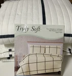 Truly Soft Everyday Kurt Windowpane Quilt Set Ivory/black, King/calking. Fixed Price $36.63.