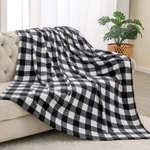 Bedelite Plaid Fleece Blanket For THROW(50"X60"), Black/white. Fixed Price $23.23.