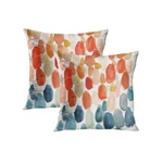 Throw Pillow Covers Set Of 2, Abstract Coral And Blue Stones Home Decorative .... Fixed Price $24.79.