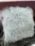 Cynthia Rowley Genuine Mongolian Fur 16 Decorative Throw Pillow Light Seafoam. Fixed Price $28.00.