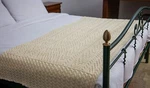 Saol Knitted Bed Scarf Runner Made Soft Blend Ireland Aran Throw Super. Fixed Price $65.90.