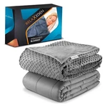 Relax Eden Adult Cotton Weighted Blanket W/ Navy Cover, 60 80 In, 15 Lb, Grey. Fixed Price $95.99.