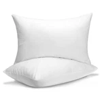 Quba Linen Queen Size Bed Pillows - Set Of 2, Medium (pack 2), White. Fixed Price $27.17.