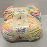 Bernat Baby Blanket Yarn Pitter Patter Pink Yellow Blue White 3.5OZ 2 Skeins. Fixed Price $12.00.