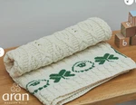 Aran Baby Blanket 100% Merino Wool Shamrocks Irish Knit Throw 30 X 38. Fixed Price $55.99.