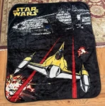 Vtg 90S Wars Death - Starfighter Plush Blanket Northwest Co. 50X60". Fixed Price $39.00.