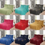 3PC Bed Set Solid Stippling Stitch Modern Quilt Wiyh Embroidery Butterflies New. Fixed Price $47.04.