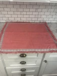 Ralph Lauren Home Pillow Sham Linen Euro Cover Square Red Fringe Button 29X29. Fixed Price $34.99.